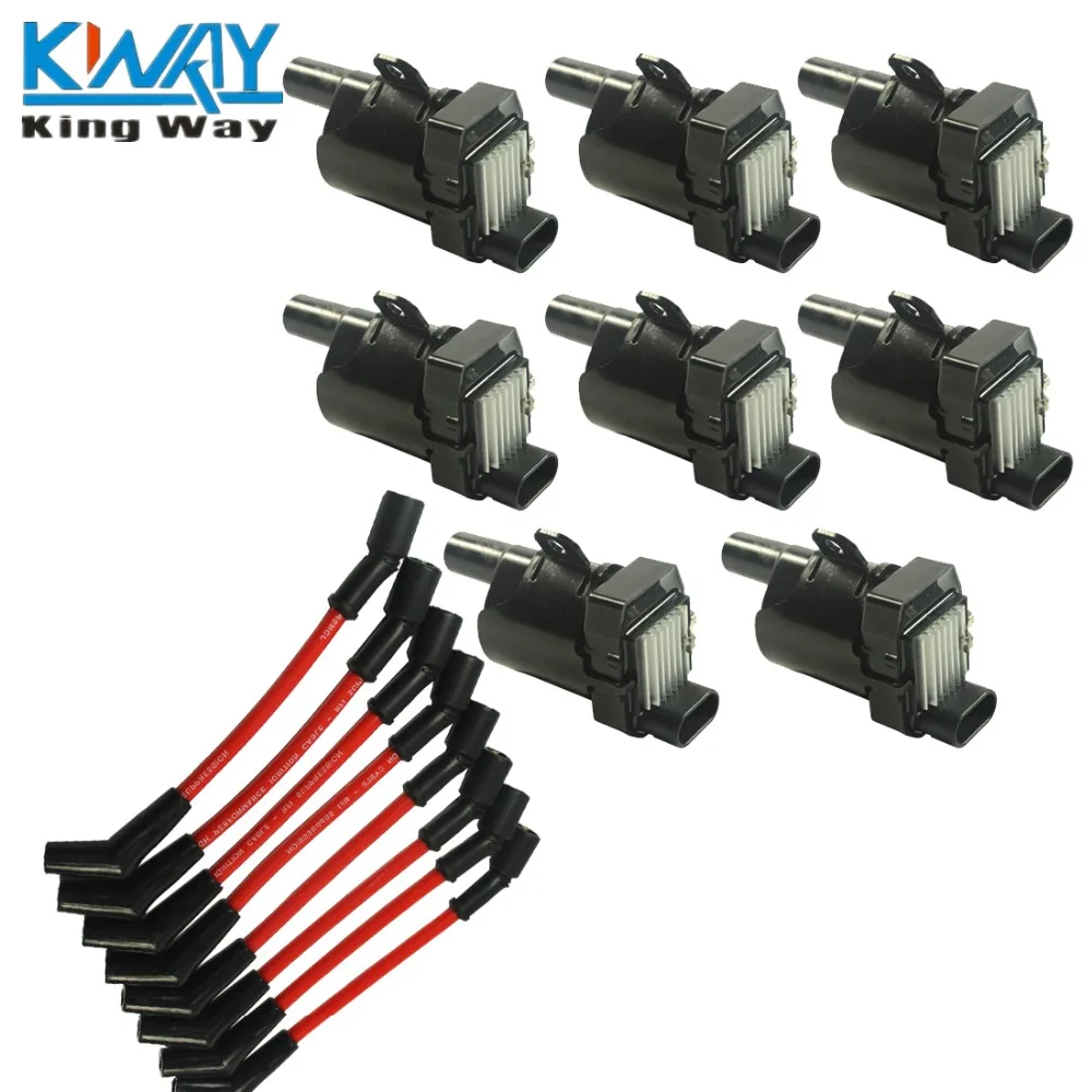 

FREE SHIPPING - King Way - Set of 8 Ignition Coils Kit & 8 Pcs Spark Plug Ignition Wires Set For Chevy