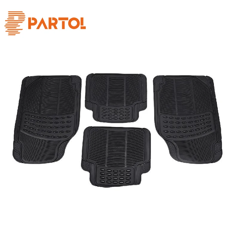 Partol Black Car Floor Liner Floor Mats Dirt proof Waterproof Dustproof
