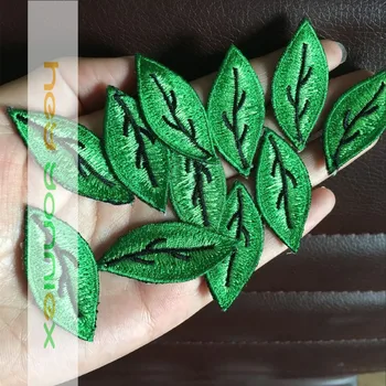 

20pcs/lot Applique Embroidery Leaves Patch Iron On Patches for Clothing Bag DIY Patches Adhesive Iron On the Back