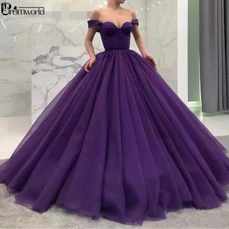Фиолетовые пышные платья Бальные платья с открытыми плечами милые платья для дня рождения vestido de baile 16
