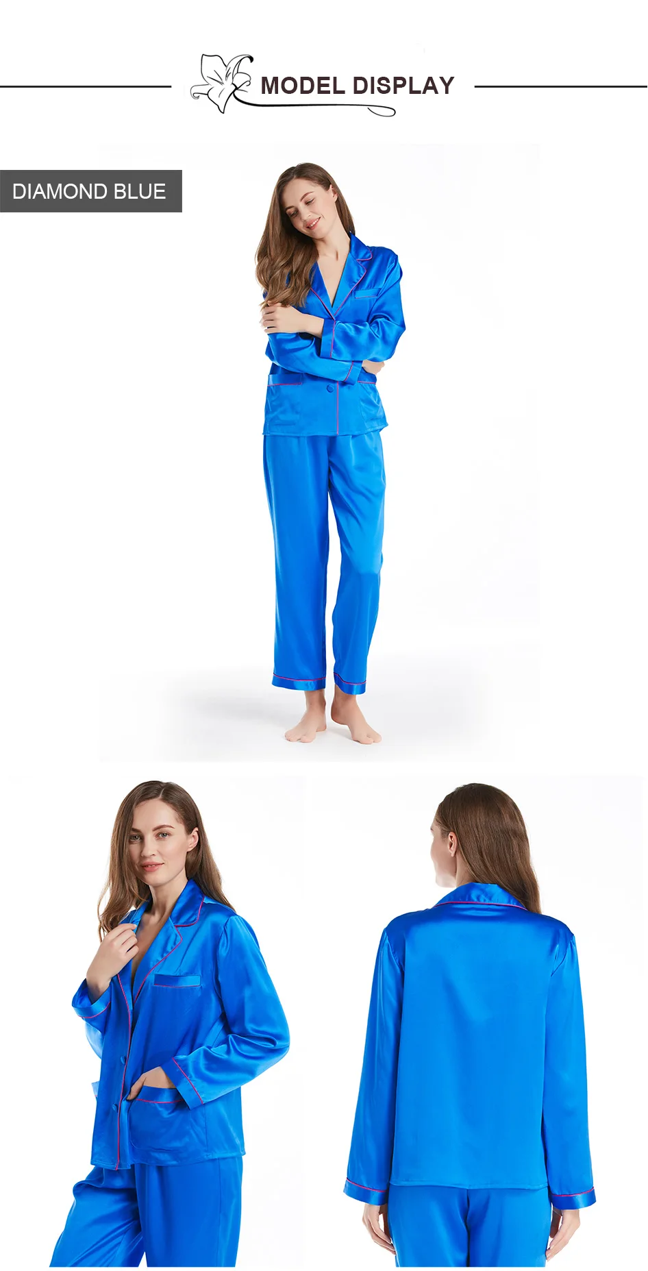 LilySilk пижама женская шелковая костюм комплект домашняя одежда для женщин шелк 22 Momme отделкой пуговицы отложным воротником Мягкий уход за кожей