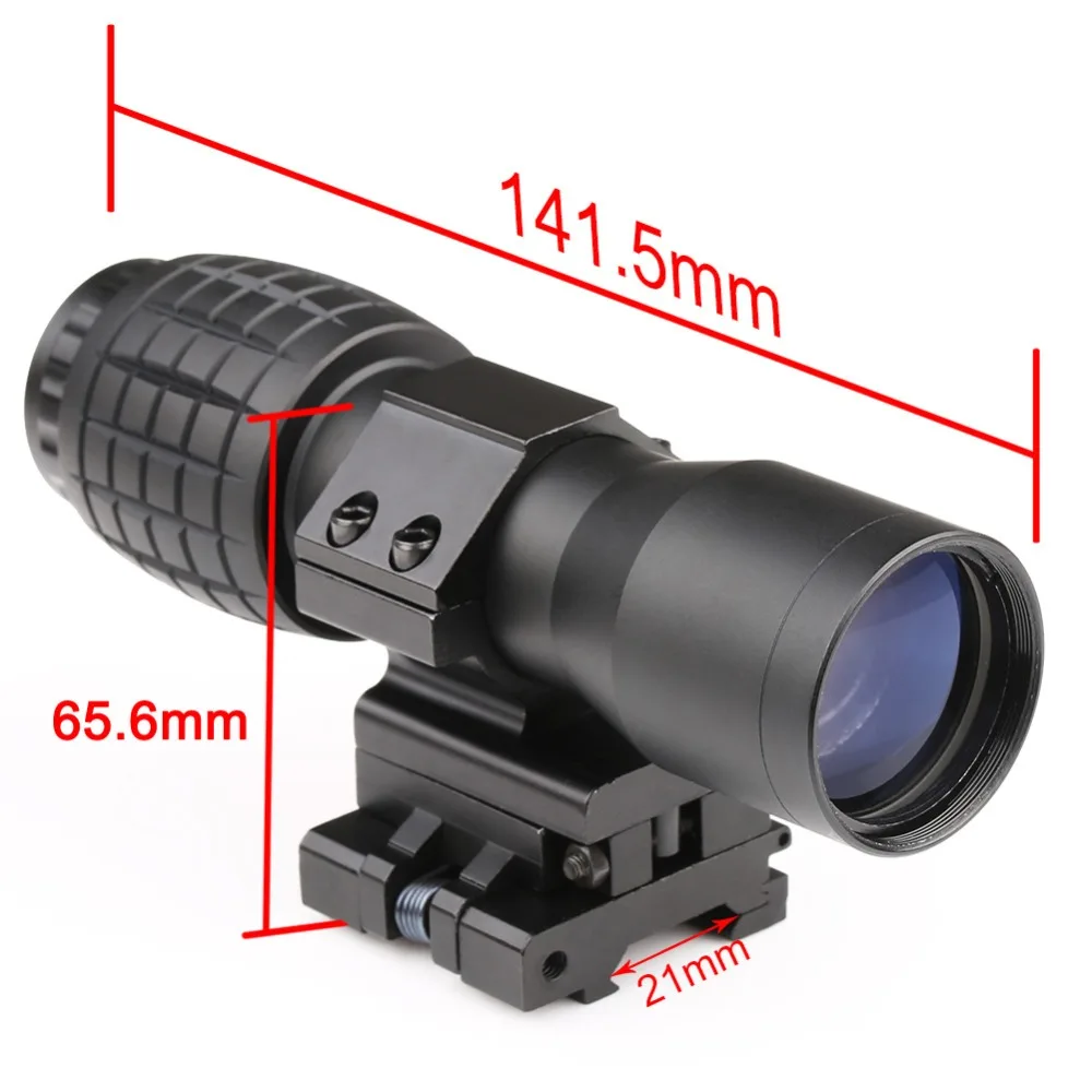 

4X Magnifier FTS Flip to Side for Aimpoint or Similar Scopes Sights Fits 20 mm Weaver / Picatinny Rail