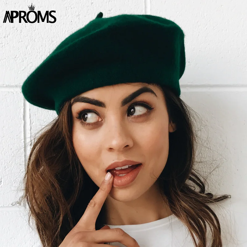Aproms 2018 Summer Wool Women Beret Hat Casual Streetwear 90s Girls