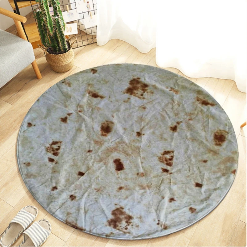 Современный круглый коврик с принтом Burrito Tortilla мягкий фланелевый Противоскользящий домашний Декор коврик