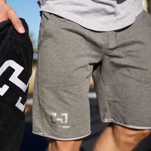 Мужские хлопковые шорты до середины икры для фитнеса, бодибилдинга, повседневные бегуны для тренировок, Брендовые спортивные шорты, спортивные штаны, спортивная одежда