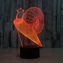font b 3D b font Night Lamp Colorful Snail Shape Touch Control font b Light