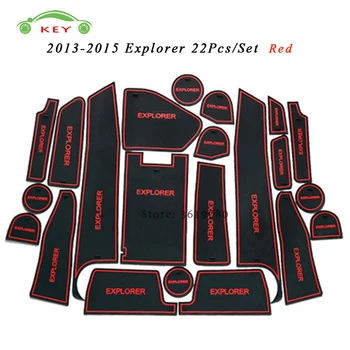 

Car Styling Door Pad Interior Accessories Gate Slot Mat Anti-Slip Cup Holder Mat Cushion for Explorer 2013-2015 22Pcs/Set