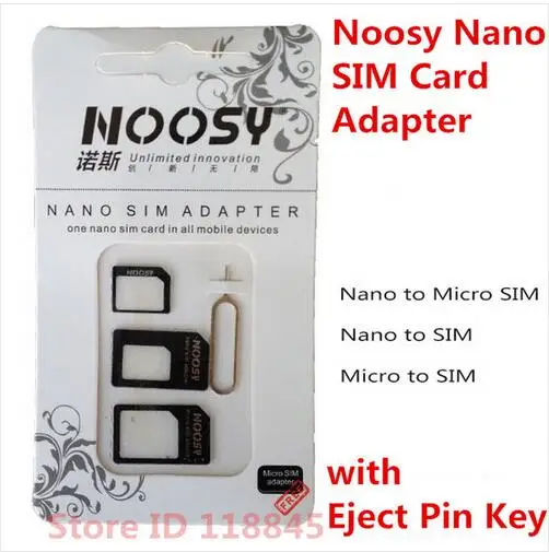 

10pcs 4in1 Sim Card Adapter + Micro Sim cards adapter + Standard SIM Card Adapter With Eject pin For Iphone samsung