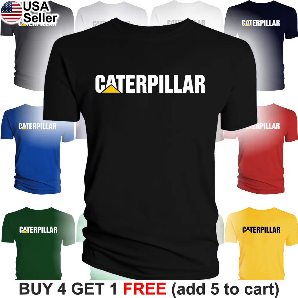 Caterpillar T Shirt CAT Logo Tractor Equipment Bulldozer Construction