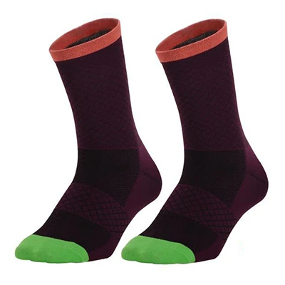 Летние тонкие велосипедные носки для верховой езды, профессиональные Компрессионные спортивные носки для бега, износостойкие дезодорирующие спортивные носки QTW013 - Цвет: Фиолетовый
