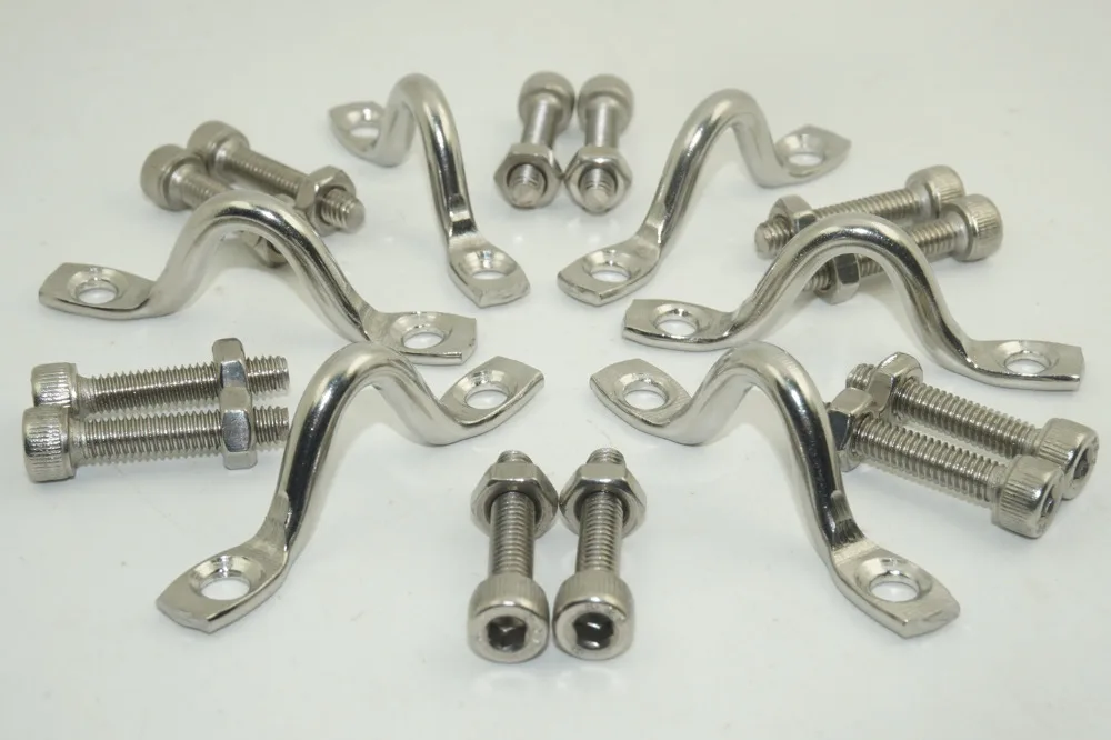 Surfing 10 Stainless Steel Bungee Deck Loops Tie Down Pad Eyes 20