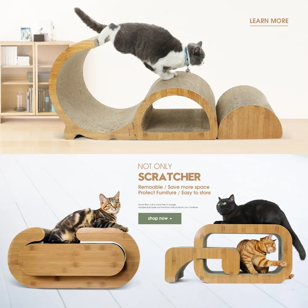Роскошные коты Когтеточка с лестницей IQ Интерактивная твердая древесина дерево для кота для кошек Lounge прочные забавные игрушки для упражнений