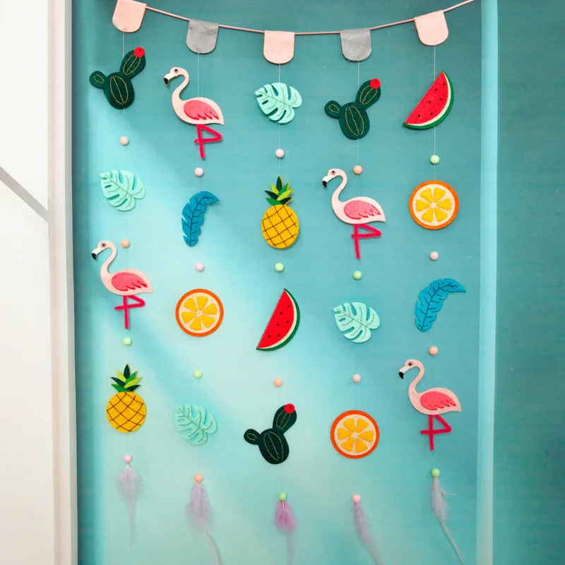 

Creative Door Curtain Felt DIY Package Cartoon Style Felt Applique Ornament Kit 77X63CM Nice Home Decoration For Bedroom