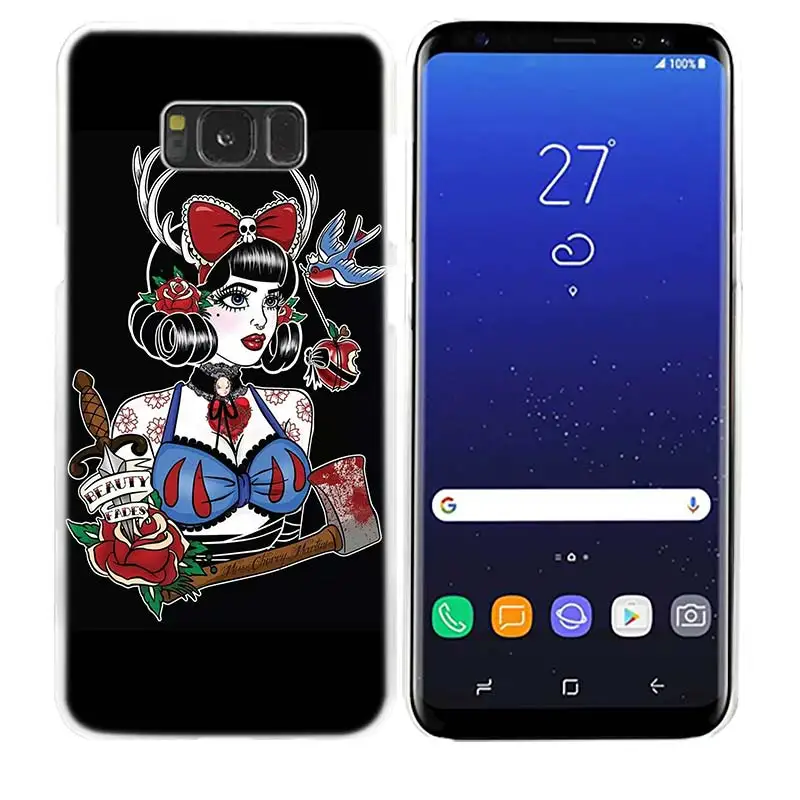 Чехол для samsung Galaxy S8 S9 Plus S4 S5 Mini S6 S7 Edge прозрачный жесткий пластик PC Coque Обложка Татуированная принцесса Алиса Ариэль Жасмин - Цвет: 07