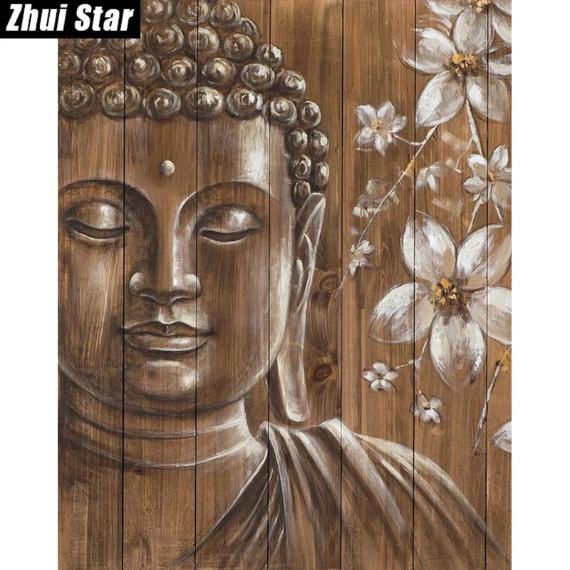 

Zhui Star Full Square Diamond 5D DIY Diamond Painting "Buddha religion" 3D Embroidery Cross Stitch Mosaic Painting Decor BK