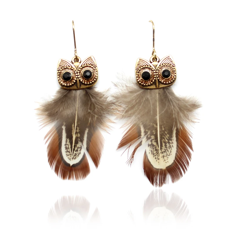 Cute Mini Tassel Earrings Owl Animal Retro Punk Style Fashion Woman's Drop Jewelry | Украшения и аксессуары