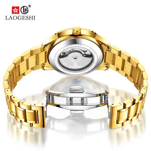 هونغ كونغ حقيقية LAOGESHI الجوف التلقائي ساعات آلية الرجال الأعمال عارضة للماء الذهب مزدوجة تقويم ساعة معصم هونغ كونغ حقيقية LAOGESHI الجوف التلقائي ساعات آلية الرجال الأعمال عارضة للماء الذهب مزدوجة تقويم ساعة معصم