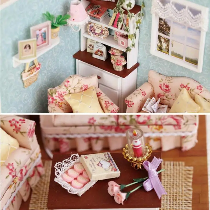 3D DIY Кукольный дом деревянные кукольные домики миниатюрный кукольный домик мебель набор пылезащитный чехол ремесла украшения для дома подарки для детей
