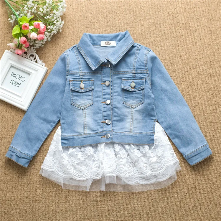 2-8 y children girls jackets long sleeve lace denim jackets for girls clothes spring autumn coat fashion wash denim jacket girl (1)