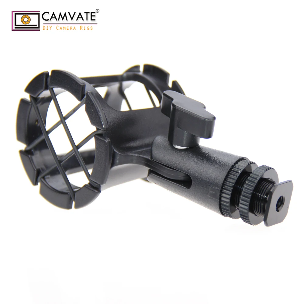 CAMVATE Camera Universal 90° Tilt Microphone Holder Bracket/Microphone Suspension Shock Mount With Cold Shoe Mount For Boompoles