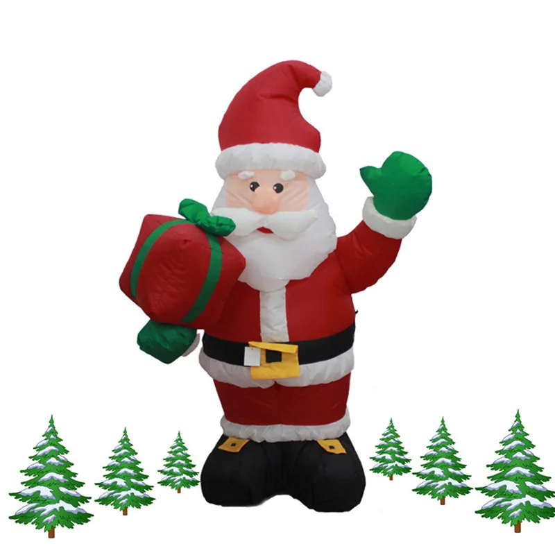 

120cm Giant Santa Claus with Gift Boxes LED Luminous Inflatable Toys Christmas Birthday Wedding Party Props Yard Decoration