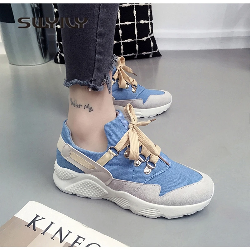 SWYIVY Sneakers Woman Platform 2018 Denim Woman Casual Shoes Lacing Spring Student Canvas Sneakers Shoes Woman 40 Female Leisure SWYIVY Sneakers Woman Platform 2018 Denim Woman Casual Shoes Lacing Spring Student Canvas Sneakers Shoes Woman 40 Female Leisure