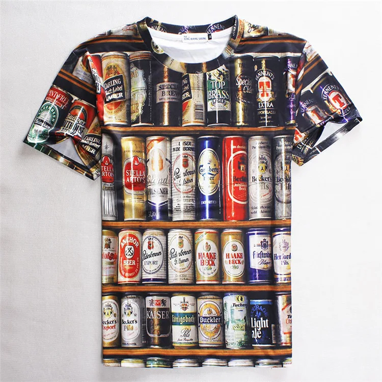 beer print t shirt