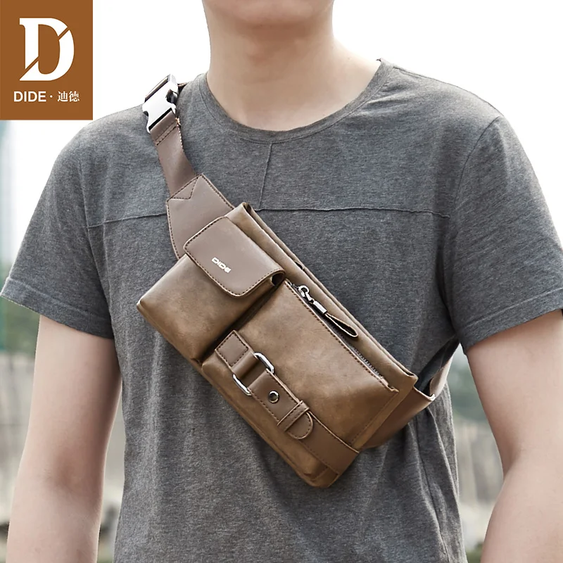 

DIDE Large Capacity Waist Pack Men Leather Waist Bag For Men Money Belt Bag Fanny Pack Pouch Bag small Shoulder Bag Waterproof