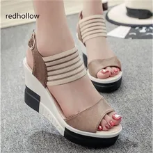 Platform Sandals Summer Women Shoes Wedges Fashion Buckle High Heel Ladies Sandals Open Toe Gladiator Women Shoes Roman Sandals цена Platform Sandals Summer Women Shoes Wedges Fashion Buckle High Heel Ladies Sandals Open Toe Gladiator Women Shoes Roman Sandals цены онлайн