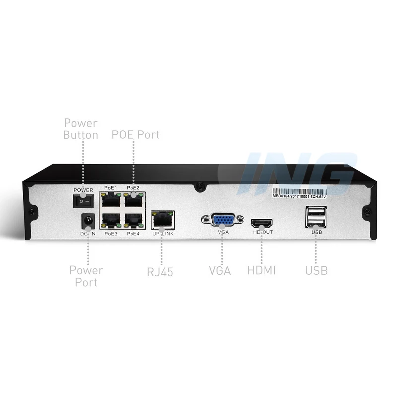 POE 4CH 1080P CCTV IP камера система Комплект HD 4 канала NVR шт 1920x1080P 2.0MP купольная
