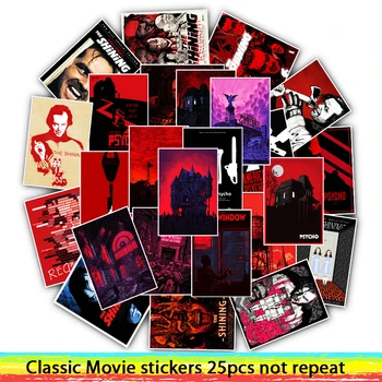 

25pcs Alfred Hitchcock's Psycho Horror Film/The shining Stickers for Car Styling Motorcycle Luggage Cool Funny Sticker Decals