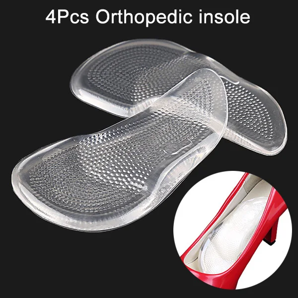 

4pcs Silicone Gel Orthotic Arch Pad Arch Support Insole Flat Foot Relieve Pain Orthopedics Insert BS88