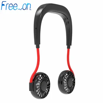 

Fan Mini Portable USB Rechargeable Neckband 2019 Hands-free Lazy Neck Hanging Style Dual Cooling Fans Gadget Inteligente