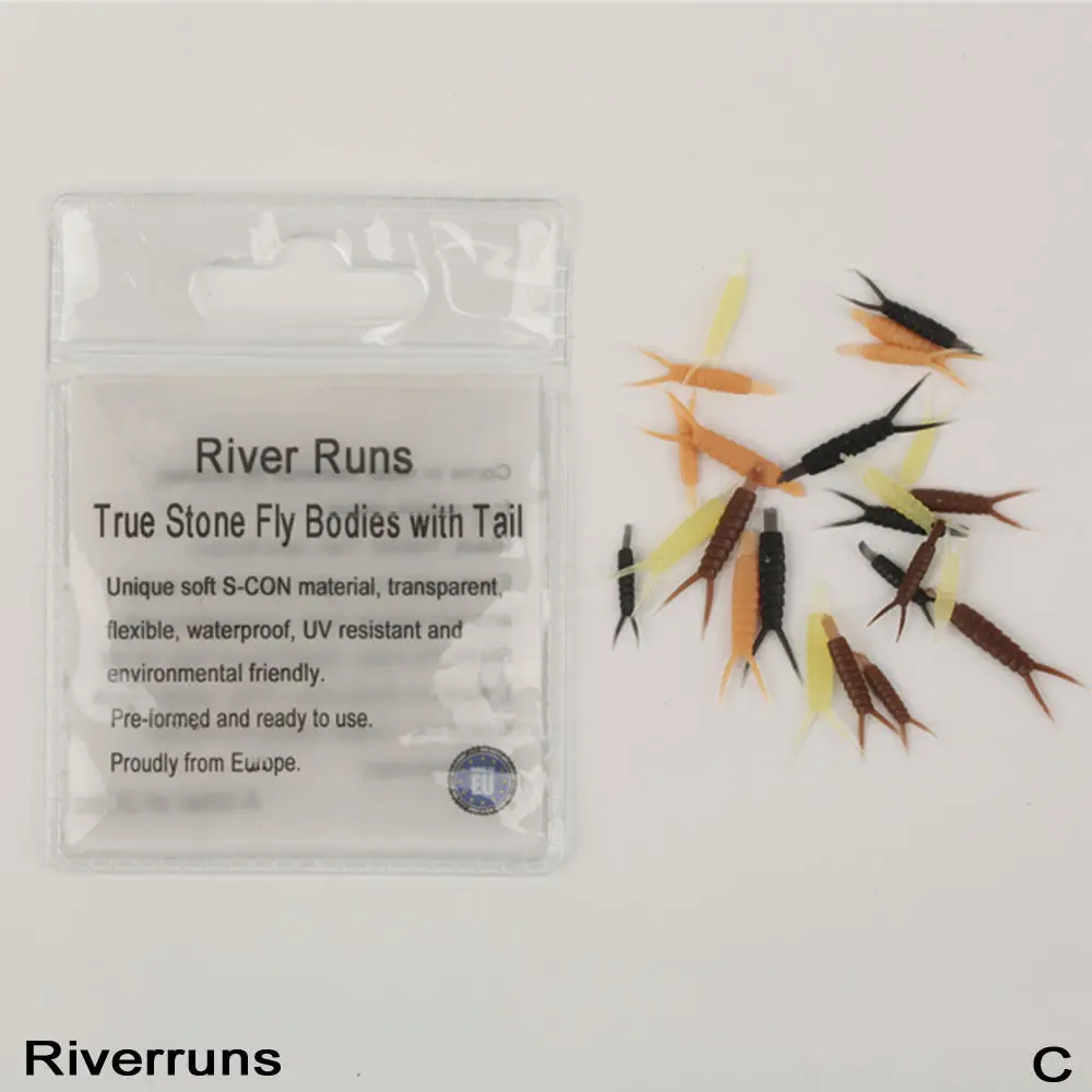 

Riverruns Realistic Flies 24pc/Bag Stone Fly Nymph Body With Tail 4 Color 3 Size