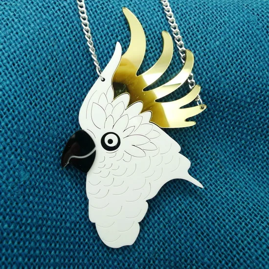 

65N Pride Parrot Pendant Fashion Acrylic Pendant Neckalce Woman Party Charming Necklace