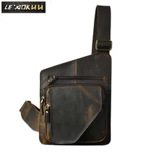 Мужская качественная кожаная повседневная дизайнерская коричневая поясная сумка на одно плечо, модная дорожная сумка через плечо, мужской рюкзак B214d