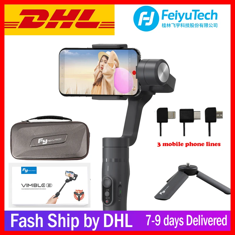 FeiyuTech Vimble 2 Feiyu 3-Axis Handheld Smartphone Gimbal Stabilizer with 183mm Pole Tripod for iPhone X 8 7 XIAOMI Samsung