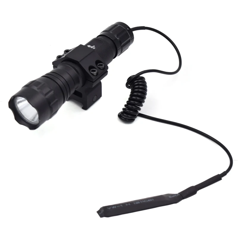 

WF-501B Hunting Tactical Flashlight 2000 Lm XML T6 LED Torch Lamp Lantern tatica with Mount and Remote Control Pressure Switch