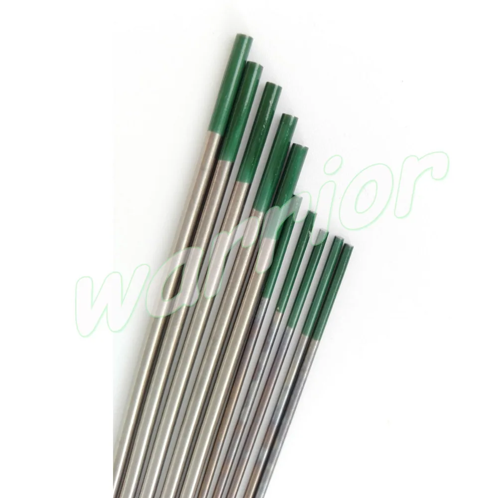 1.0/1.6*150mm Pure Tungsten Electrodes WP For TIG Welding Green Tips 0.