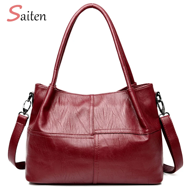 Goedkoop 2018 Vrouwen Tas Beroemde Merk Dames Handtassen PU Leather Casual Tote Schoudertassen Sac Nieuwe Mode Luxe Hand Tassen Grote tote Bag