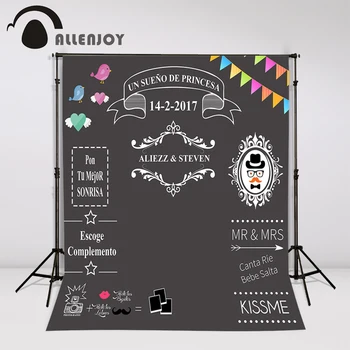

Allenjoy Custom blackboard Wedding Background Sweet love backdrop chalkboard DIY backdrop photocall Excluding bracket