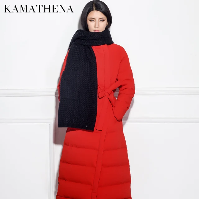 Cheap 2015 new Hot winter Thicken Warm Woman Down jacket Coat Parkas Outerwear Half-open collar Luxury Mid long plus size L Slim