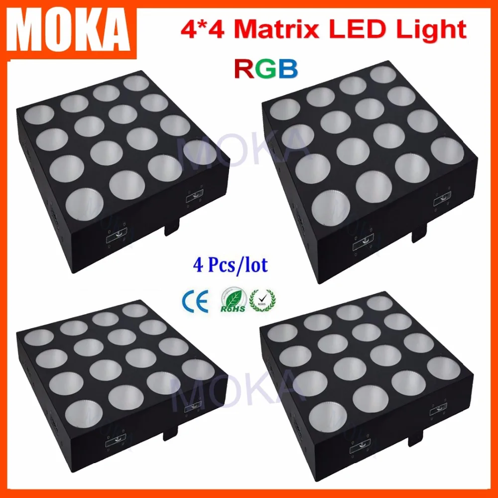 

4PCS/LOT Aluminum Matrix Led 16 Light 4*4 Four Lines RGB Lamp DMX Light Warranty 12 Months 30W*16 Projector