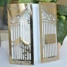 Lovebirds элегантная вырезанная лазером gatefold персонализированное приглашение на свадьбу