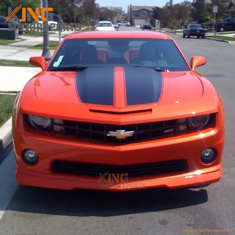 Для 2010 2011 2012 2013 Chevrolet Camaro переднего бампера губ Неокрашенный Черный-поли уретан