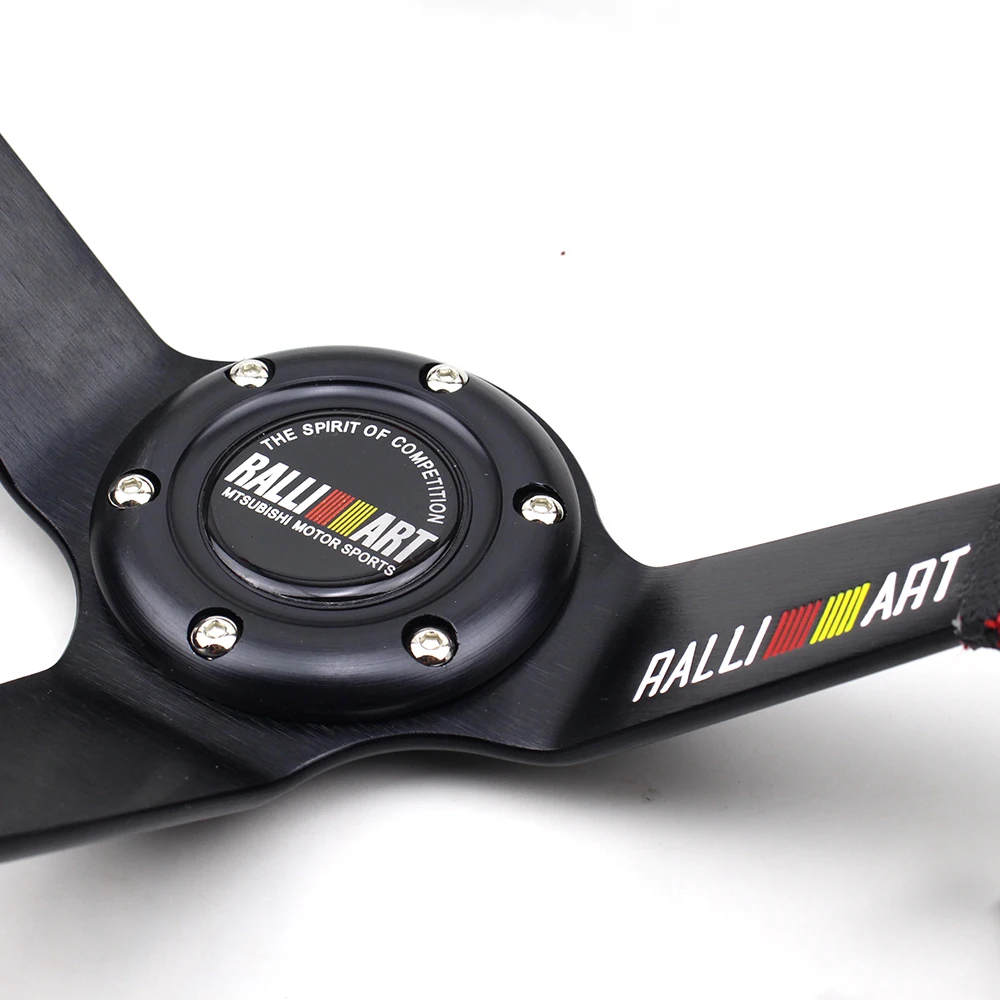 Спортивное Рулевое Колесо Ralliart из ПВХ 350 мм 14 дюймов черное спицевое