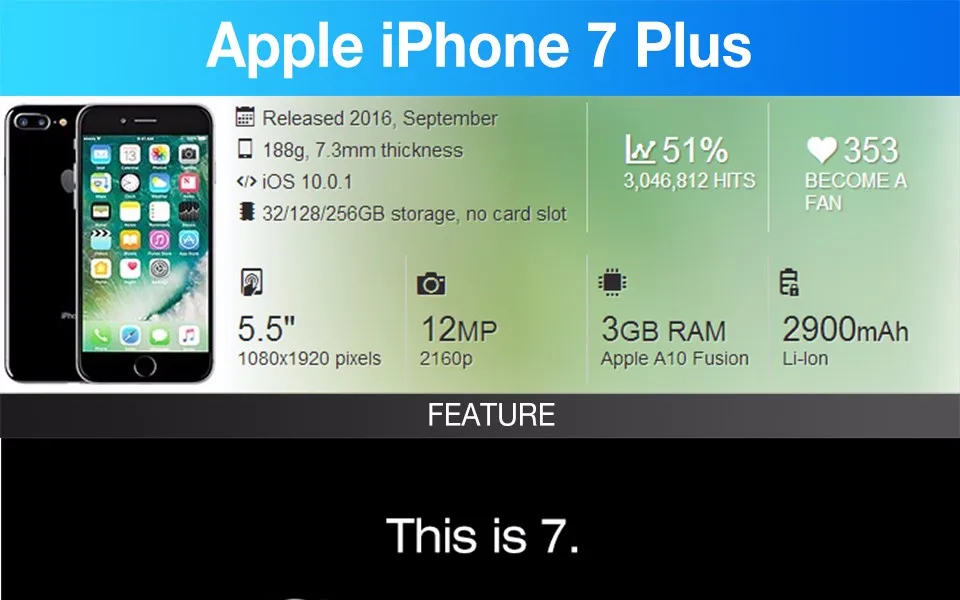 Apple iPhone 7 Plus, определение отпечатка пальца, 3 Гб оперативной памяти, Оперативная память 32/128 ГБ/256 IOS мобильного телефона LTE 12.0MP Камера Apple Quad-Core12MP мобильного телефона