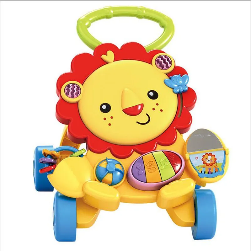 Infant Lion Walker Multifunctional Baby Music Walker Kids Toddler Stroller Lions Trolley Children Toys 1-3 Years Old