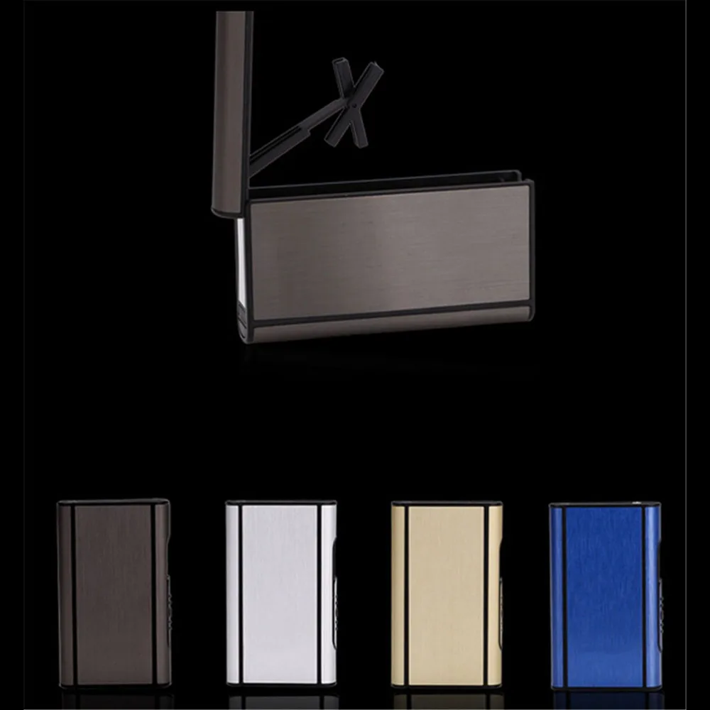 High Quality 1 PCS Aluminum Pocket Cigarette Case Automatic Ejection Holder Metal Box New Aluminum Pocket Cigarette Cases