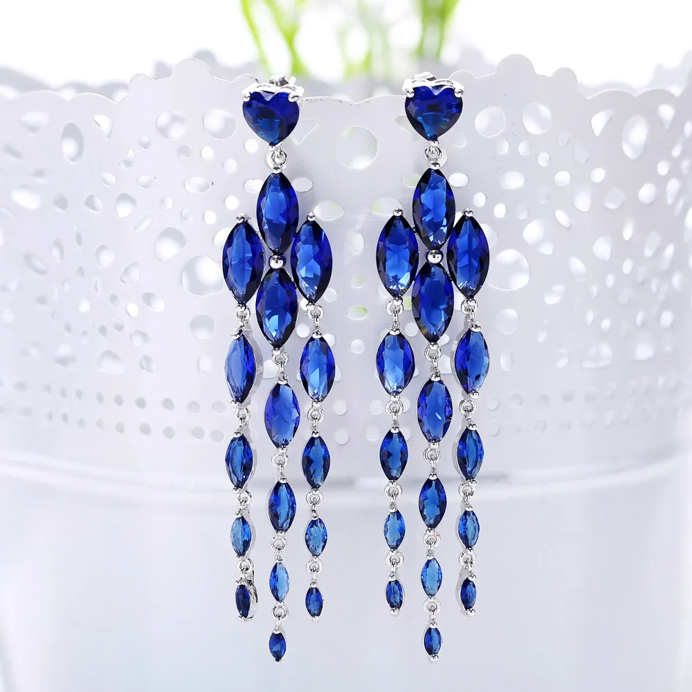 Moonsoul невероятный дизайн! Винтаж Европейский CZ Pave chandelier Серьги 7 видов цветов e10059